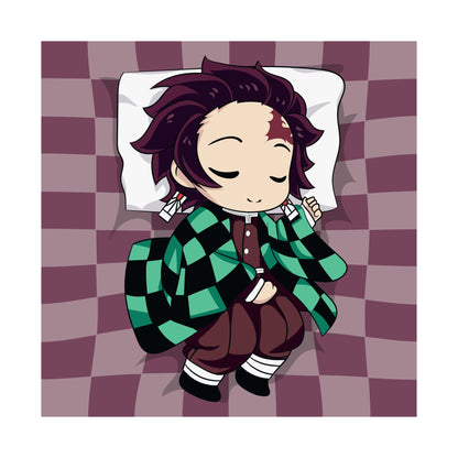 Chibi Anime Character Poster - Cozy Sleep Vibes Demon Slayer for Fans - CreativeRino