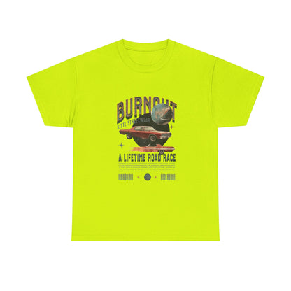 Burnout Road Race Unisex Heavy Cotton Tee - Vintage Graphic T-Shirt for Car Enthusiasts - CreativeRino