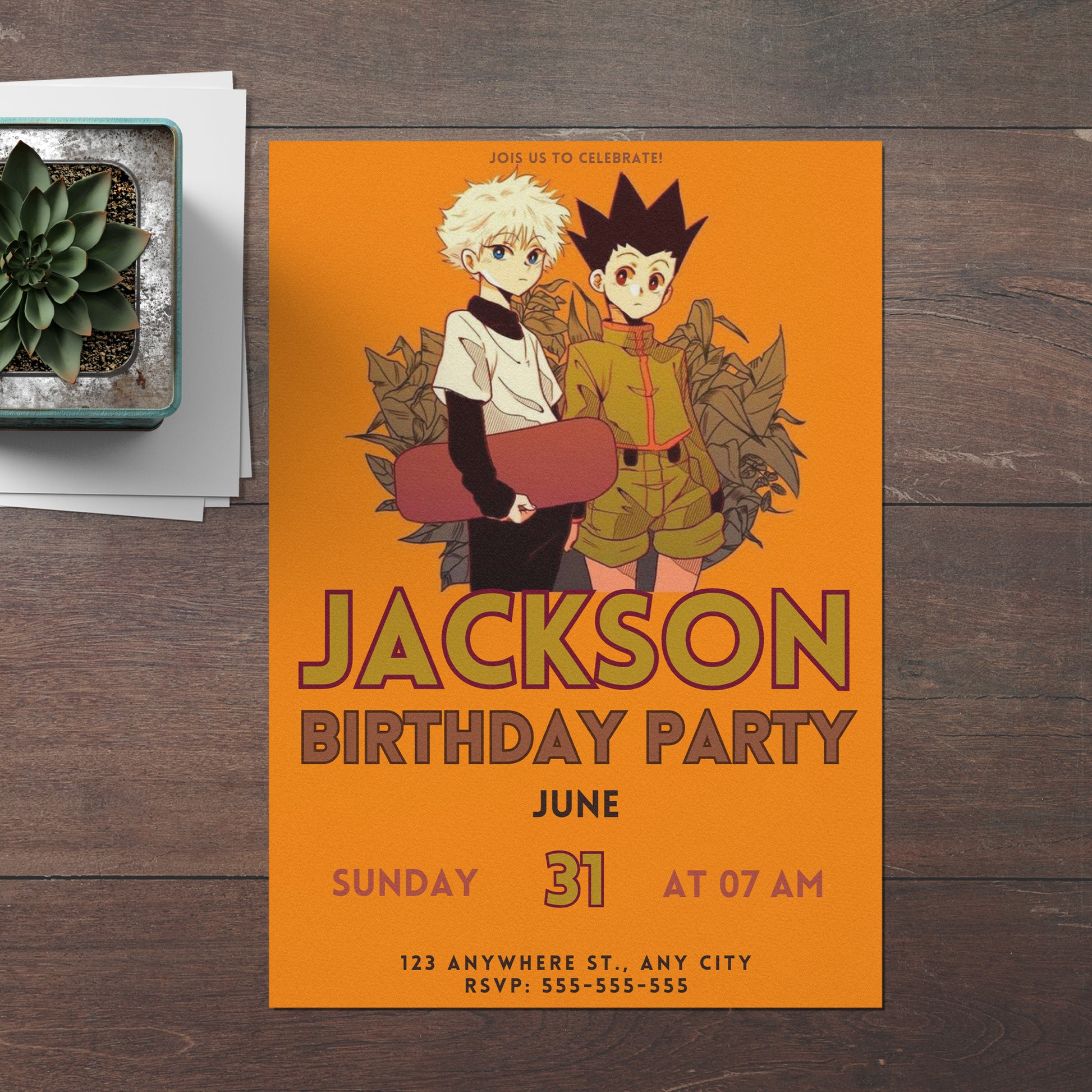 Hunter x Hunter Birthday Invitation Template - CreativeRino