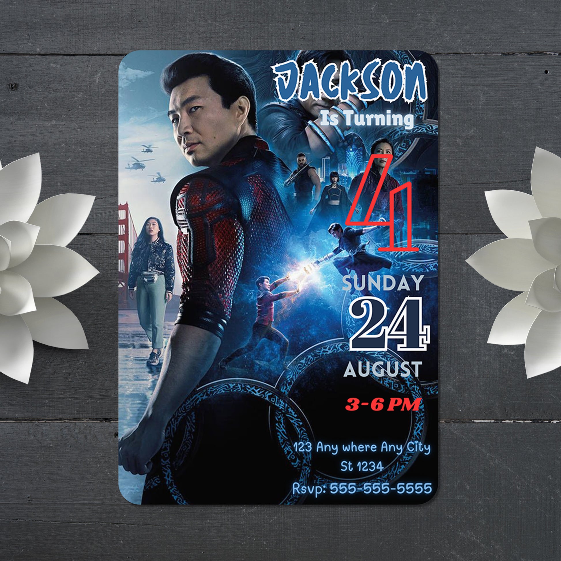 Shang-Chi and The Legend of The Ten Rings Birthday Invitation Template - CreativeRino