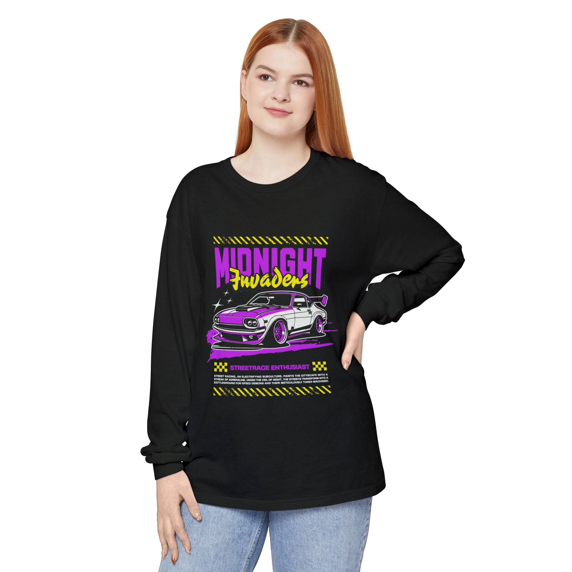 Midnight Fruders Car Graphic Unisex Long Sleeve T-Shirt - Perfect for Auto Enthusiasts - CreativeRino