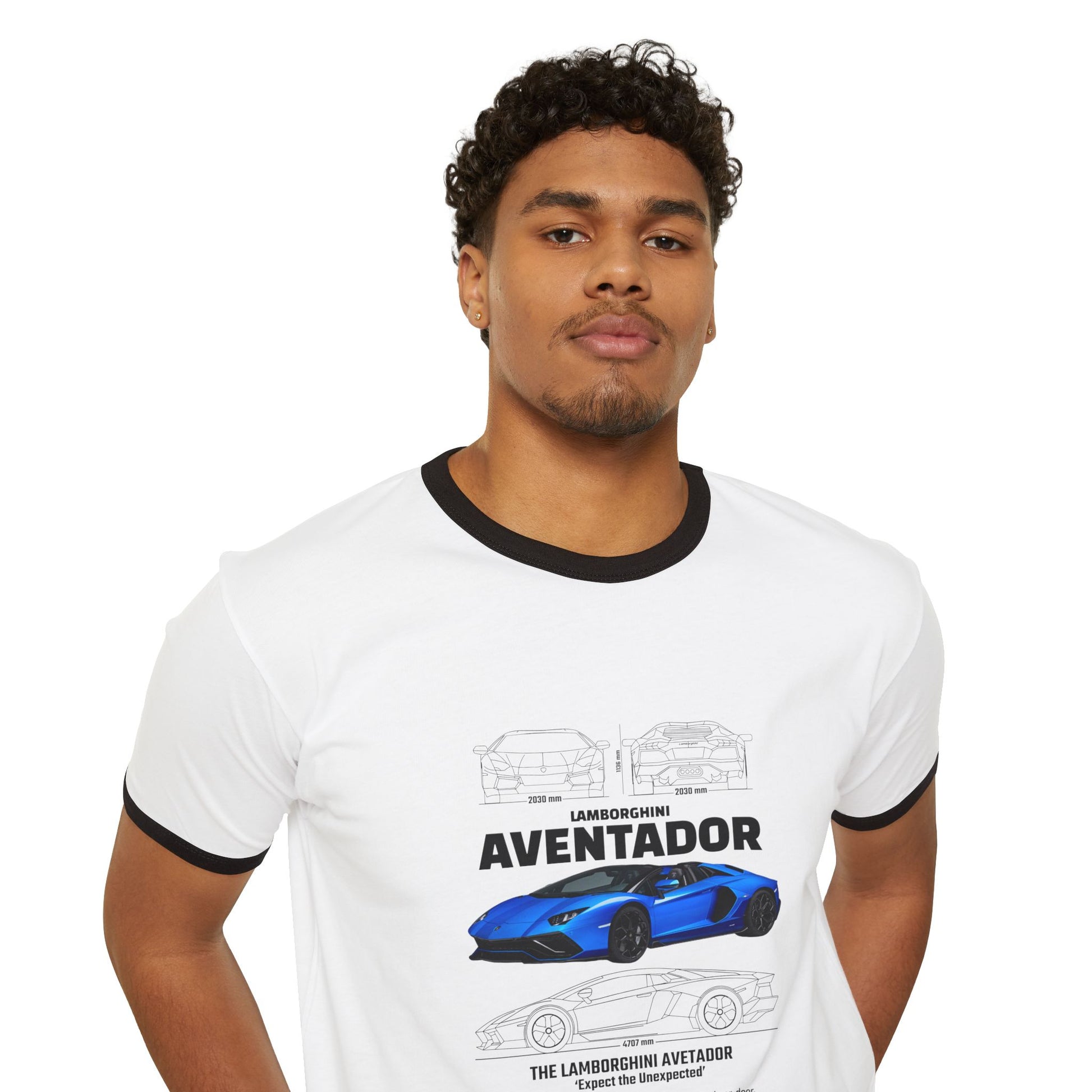 Lamborghini Aventador Unisex Ringer T-Shirt - Car Enthusiast Apparel - CreativeRino