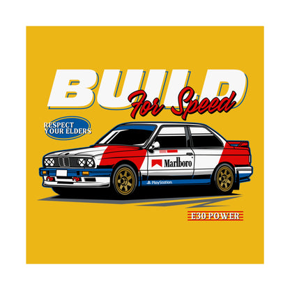 Vintage Car Poster - Build for Speed - CreativeRino