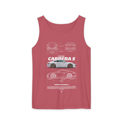 Porsche 911 Carrera S Graphic Tank Top for Car Enthusiasts - CreativeRino