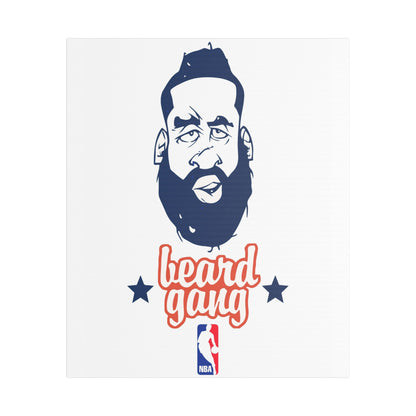 James Harden Beard Gang Satin Canvas Wall Art - CreativeRino