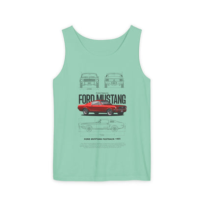 Ford Mustang Fastback 1965 Unisex Tank Top – Classic Car Lover Gift - CreativeRino