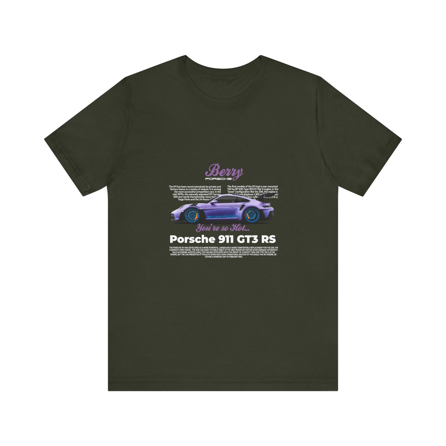 Porsche 911 GT3 RS Berry Car Tee for Automotive Enthusiasts - CreativeRino