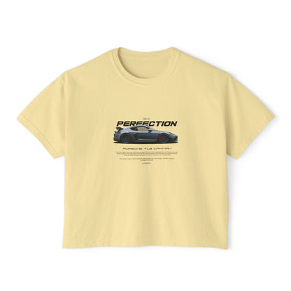 Porsche 718 Cayman Women Boxy Tee - Porsche Perfection Graphic T-shirt - CreativeRino