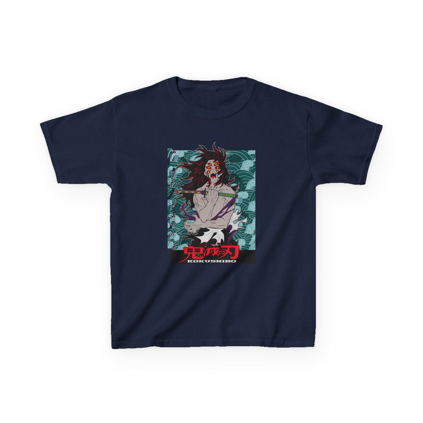 Anime-Inspired Kids Heavy Cotton Tee - Demon Slayer T-shirt - CreativeRino