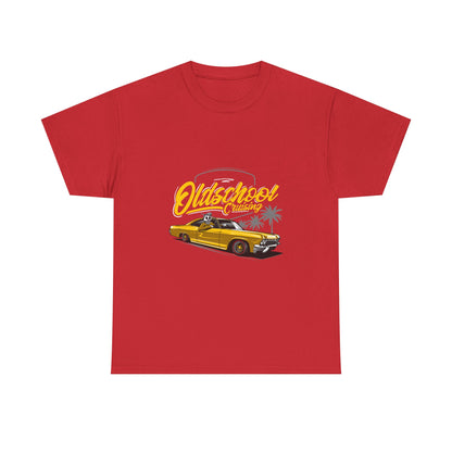 Retro Car Unisex Heavy Cotton Tee - "Oldschool Cruisin'" T-shirt Design - CreativeRino