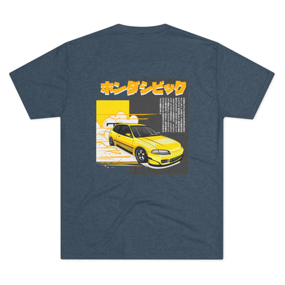 Honda Civic Estilo Enthusiast Unisex Tri-Blend Crew Tee - Retro Car T-shirt Design - CreativeRino