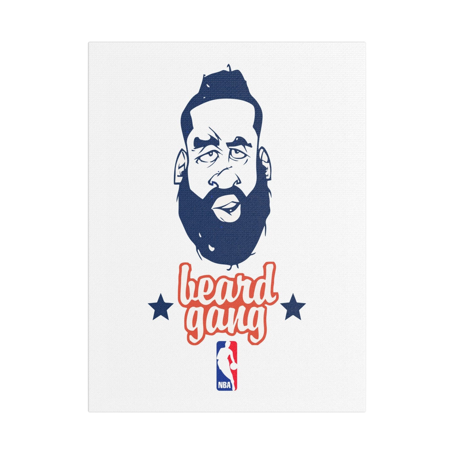 James Harden Beard Gang Satin Canvas Wall Art - CreativeRino