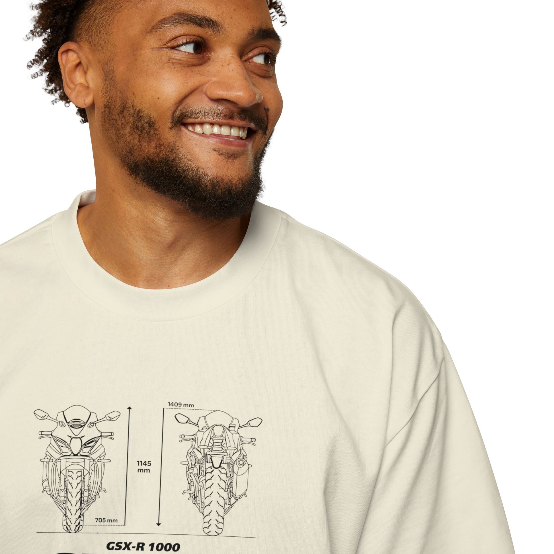 Suzuki GSX-R 1000 Men's Heavy Oversized Motorcycle T-shirt Graphic Casual Wear - CreativeRino