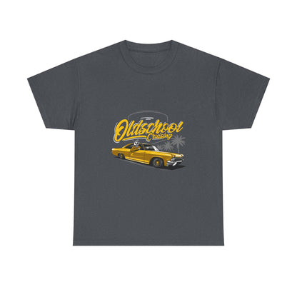 Retro Car Unisex Heavy Cotton Tee - "Oldschool Cruisin'" T-shirt Design - CreativeRino
