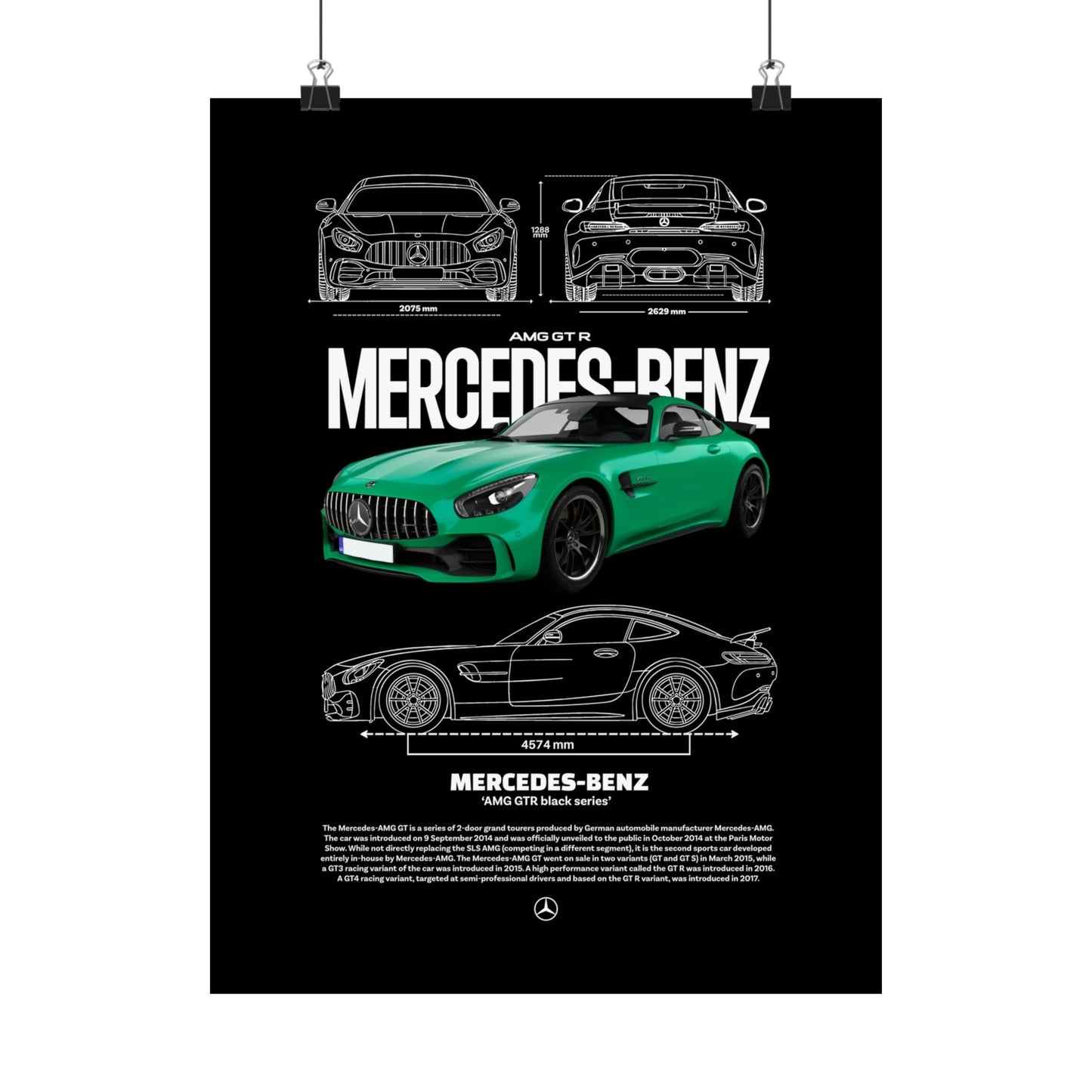 Mercedes-Benz AMG GT R Matte Vertical Poster - Automotive Art for Car Enthusiasts - CreativeRino