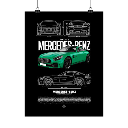 Mercedes-Benz AMG GT R Matte Vertical Poster - Automotive Art for Car Enthusiasts - CreativeRino
