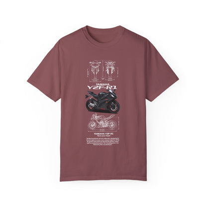 Yamaha YZF-R1 Unisex Garment-Dyed T-Shirt - Perfect for Motorcycle Lovers - CreativeRino