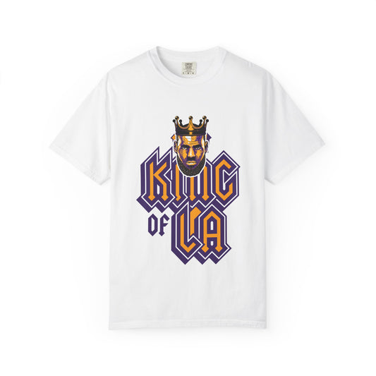 King of LA Graphic Unisex Garment-Dyed T-Shirt Lebron James Tee - CreativeRino