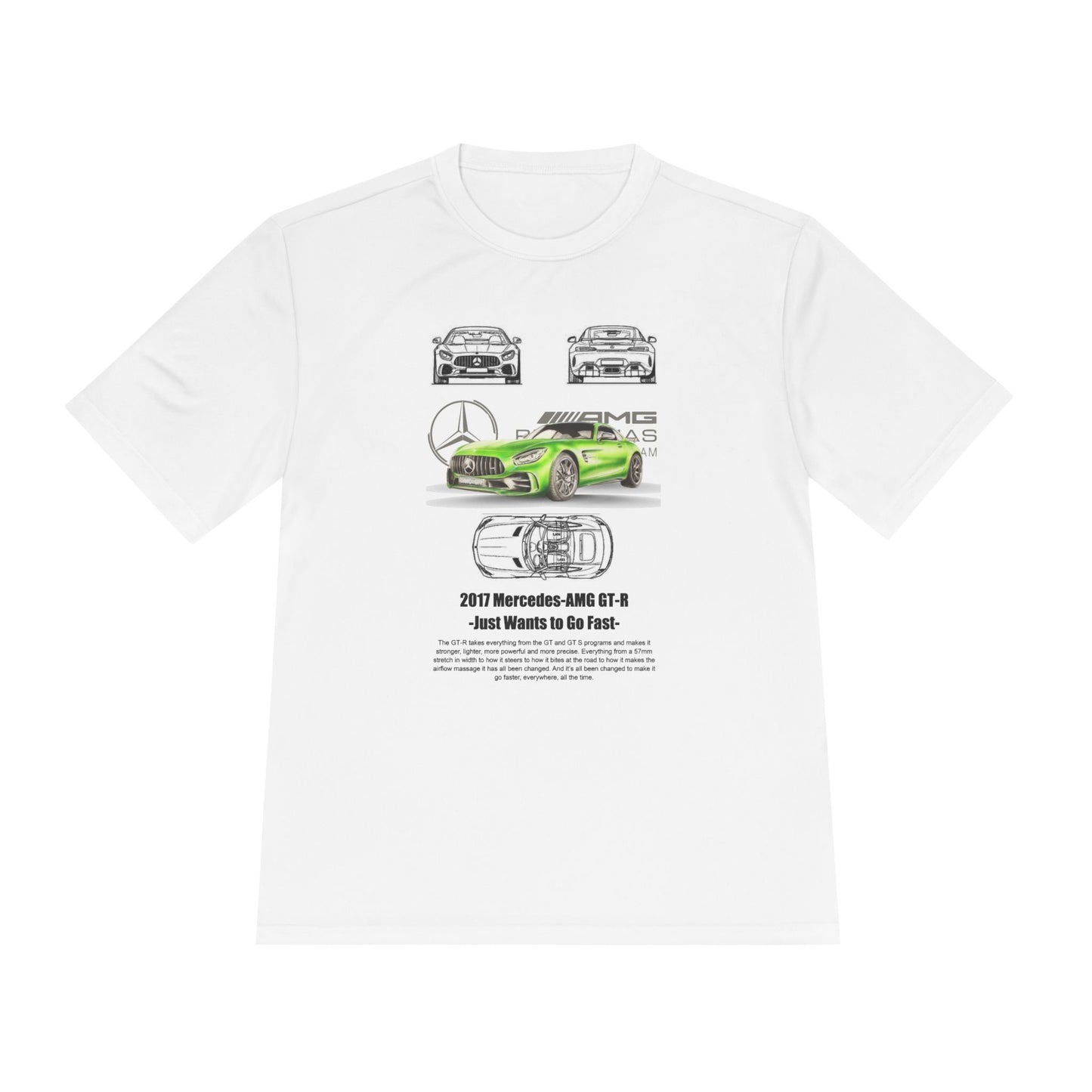Unisex Moisture Wicking Tee - 2017 Mercedes-AMG GT-R Fast Car T-shirt Design - CreativeRino