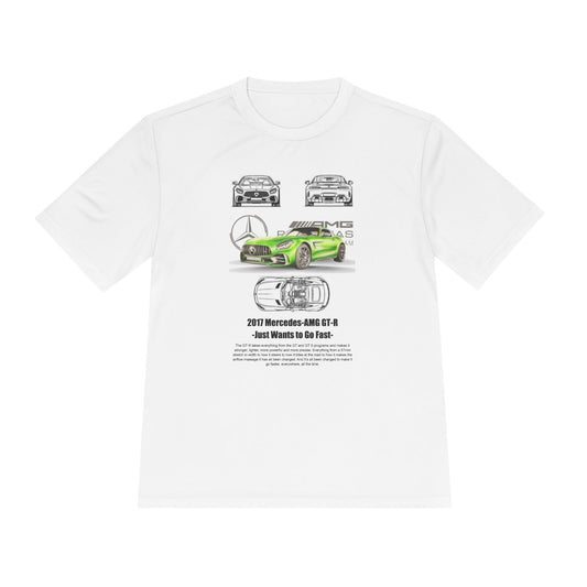 Unisex Moisture Wicking Tee - 2017 Mercedes-AMG GT-R Fast Car T-shirt Design - CreativeRino