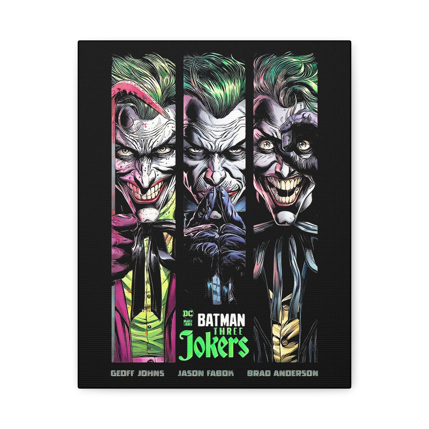 Batman Three Jokers Canvas Art - Stretched Matte Wall Décor - CreativeRino