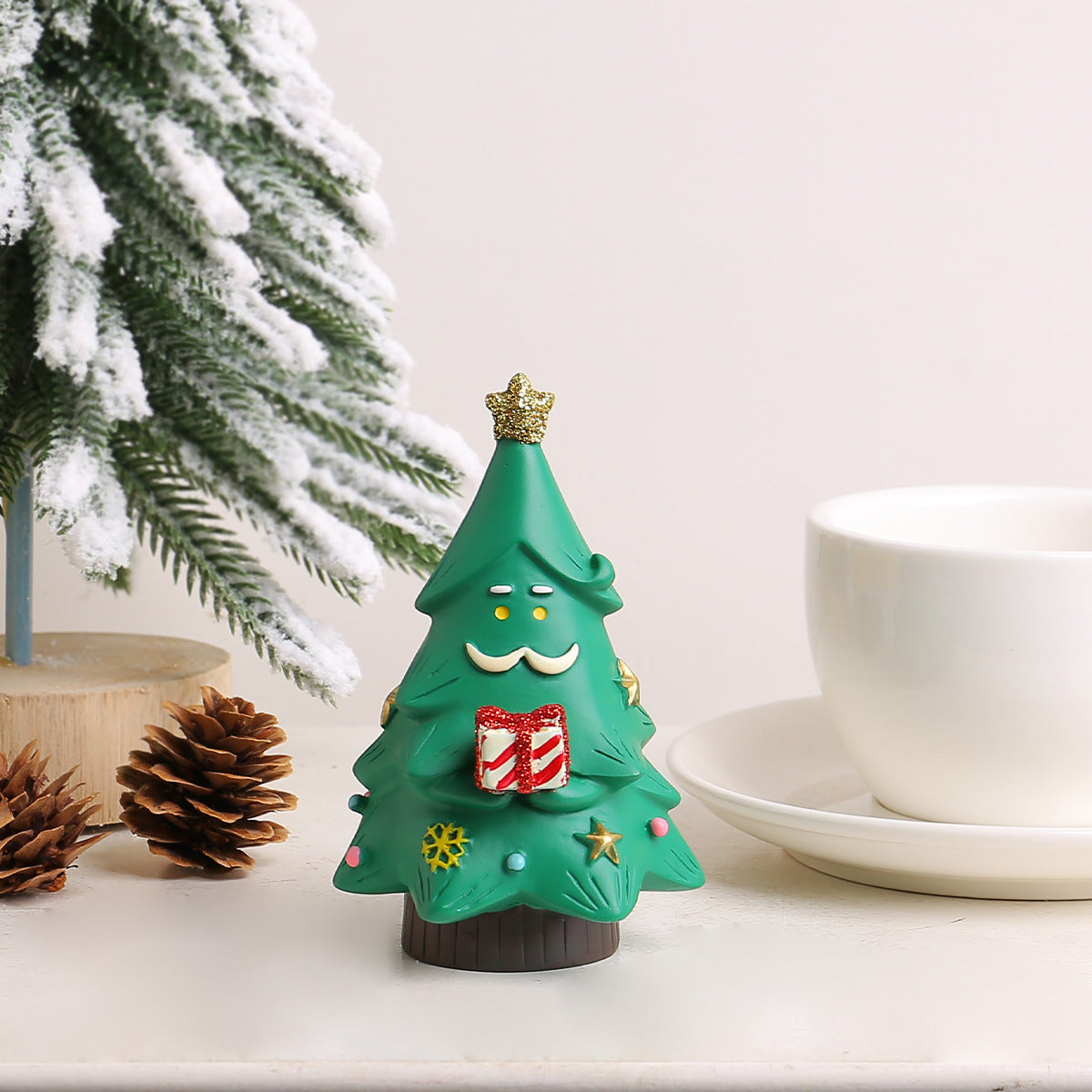 Cute Mini Resin Santa Claus & Christmas Tree Ornament | Desktop Atmosphere Gift eprolo