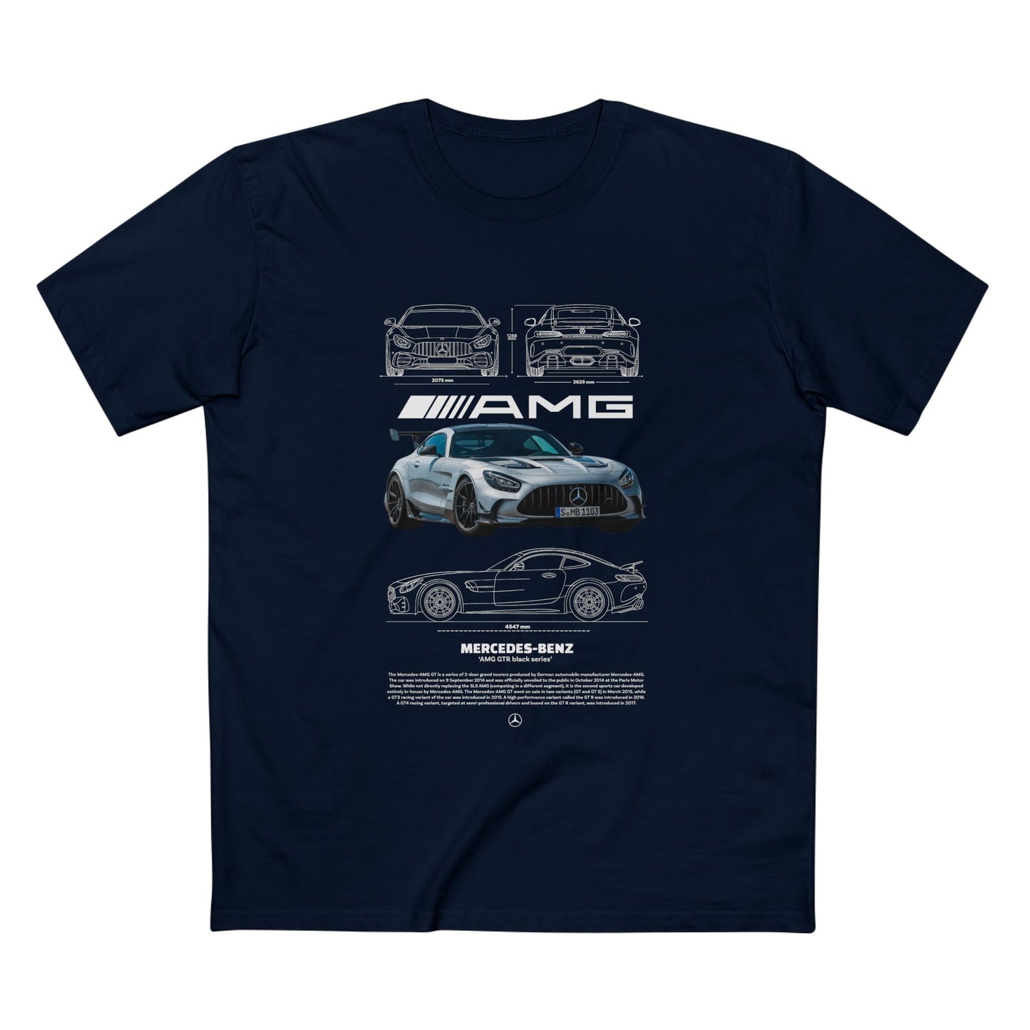 Mercedes-Benz  AMG GTR Sports Car Tee - AMG T-shirt Design - CreativeRino