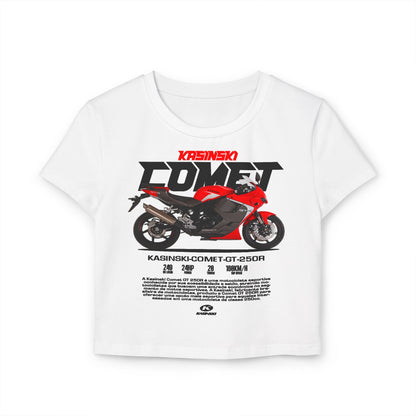 Kasinski Comet GT 250R Women's Baby Tee - Kasinski Comet Motorcycle Design T-shirt - CreativeRino