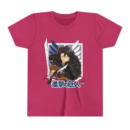 Youth Anime Levi Short Sleeve Tee - Attack on Titan T-shirt - CreativeRino