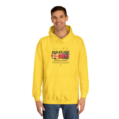Ferrari Scuderia #16Leclerc Unisex College Hoodie - Perfect for Racing Fans - CreativeRino