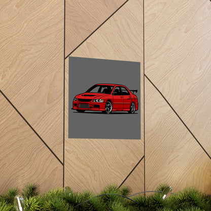 Stylish Car Matte Square Poster of a Red Sports Car - Perfect Poster for Car Enthusiasts & Decor - CreativeRino