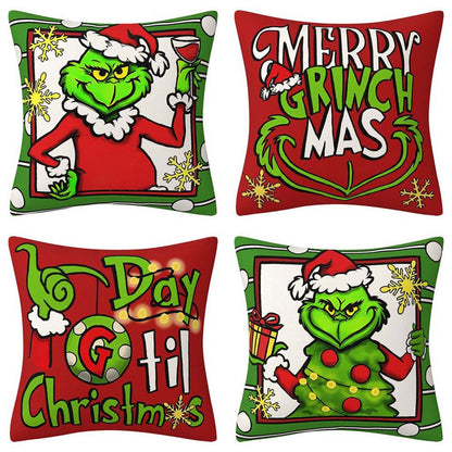 Grinch Christmas Pillow Cover Amazon Home Christmas Decoration Cushion Sofa Pillowcase Combination eprolo
