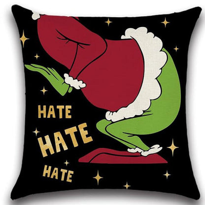 'Merry Grinchmas' Greentown Christmas Pillow Cover | Festive Grinch Sofa Cushion Case & Holiday Home Decor eprolo