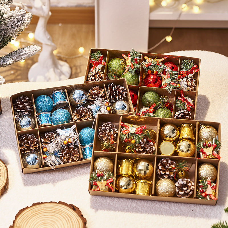 Deluxe Christmas Tree Ornament Set | Ball, Bell, Pinecone & Drum Combination Pack eprolo