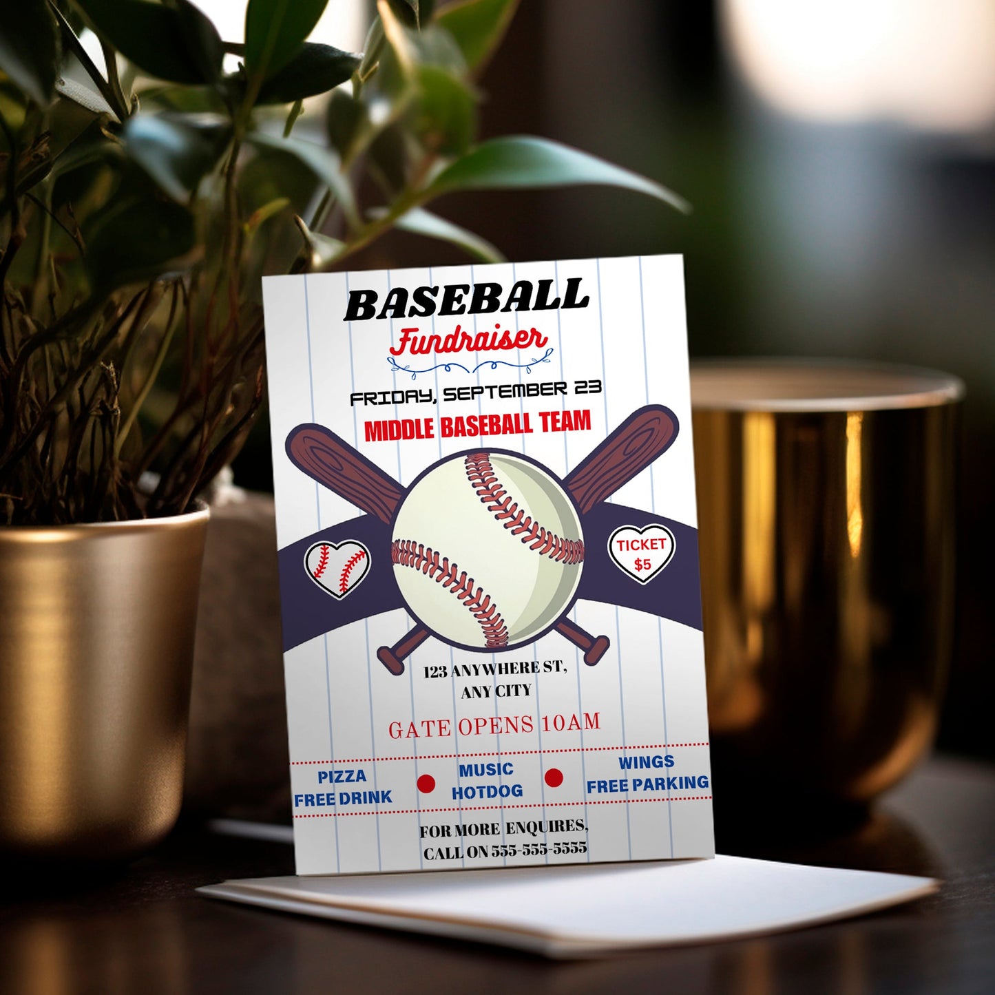 Baseball Fundraiser Flyer Template CreativeRino