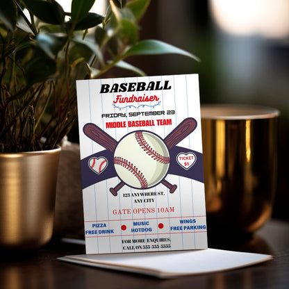 Baseball Fundraiser Flyer Template CreativeRino