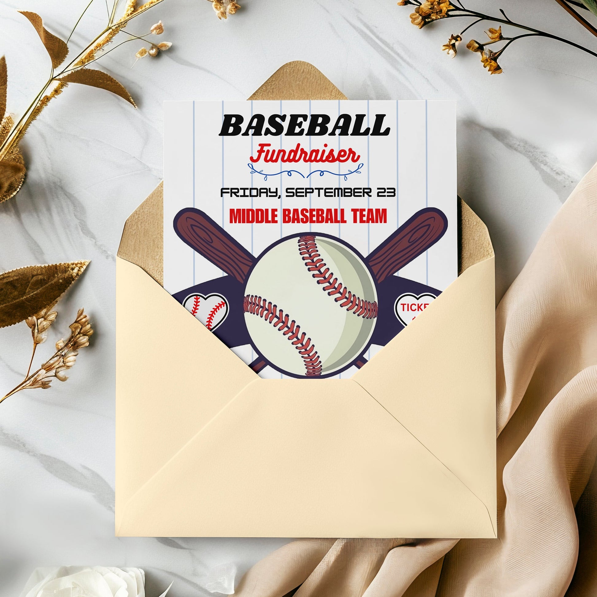Baseball Fundraiser Flyer Template CreativeRino