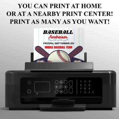 Baseball Fundraiser Flyer Template CreativeRino