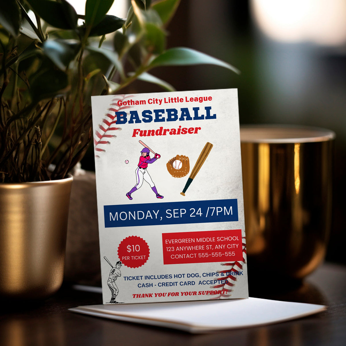 Baseball Fundraiser Flyer Invite Template – CreativeRino