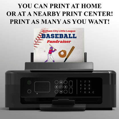 Baseball Fundraiser Flyer Invite Template CreativeRino