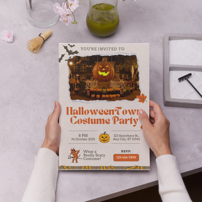 Spirit of Halloweentown Costume Party Invitation Template - CreativeRino
