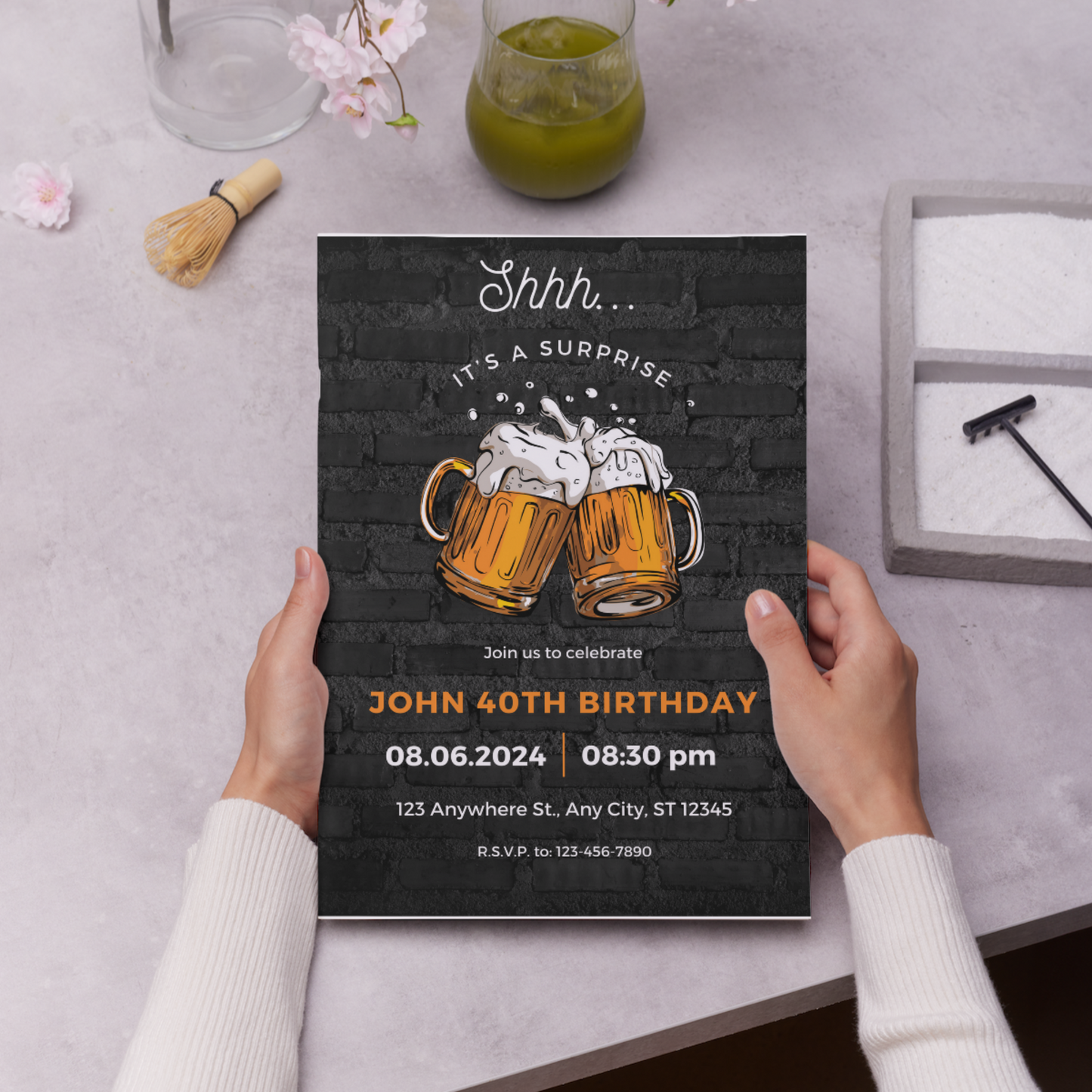 Beer Surprise Birthday Party Invitation Template