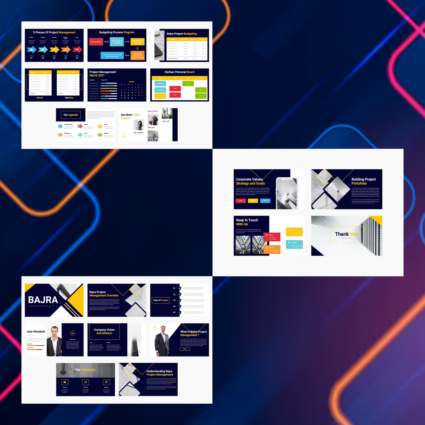 10 Project Management Powerpoint Presentation Template Bundle