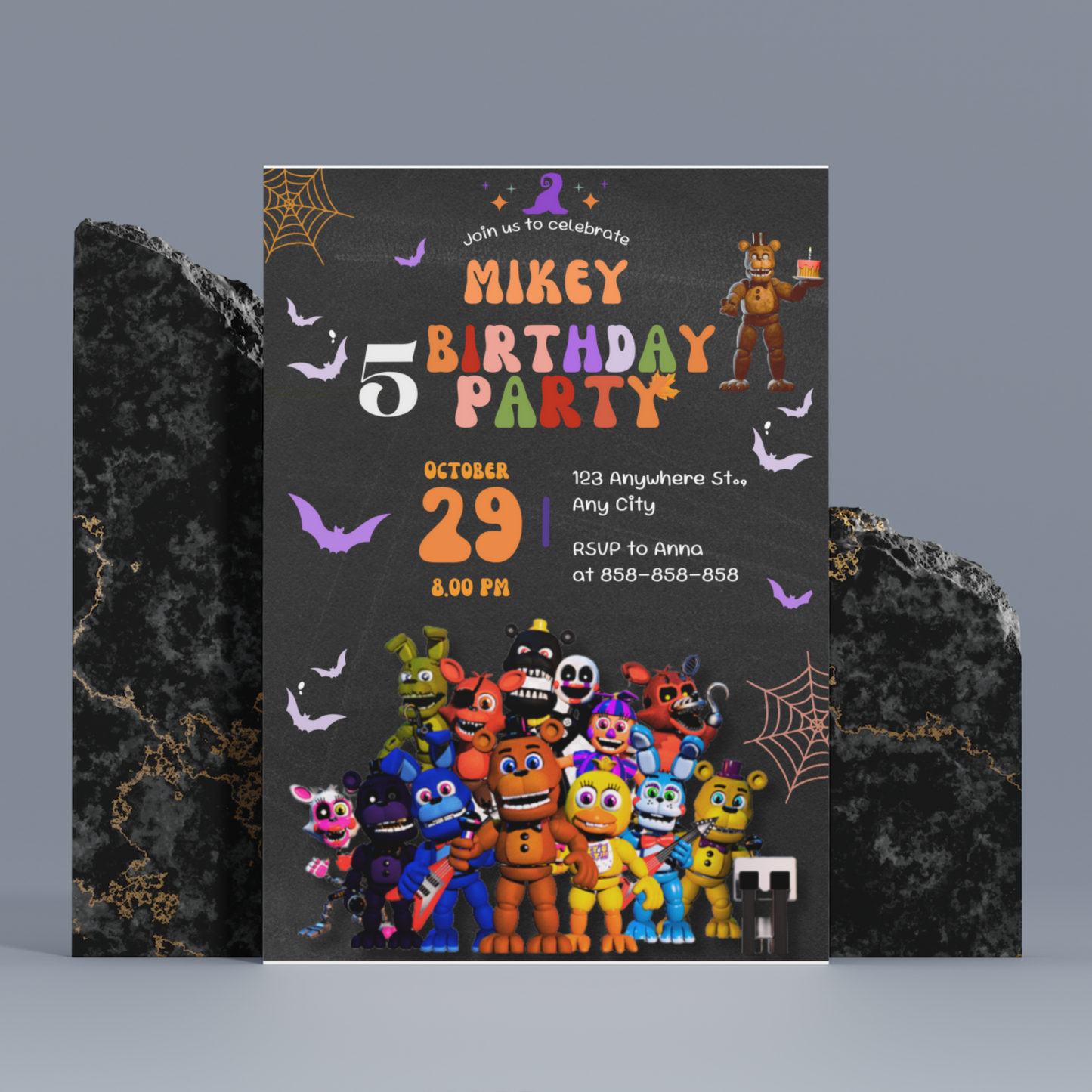 Five Nights at Freddys Birthday Invitation Template