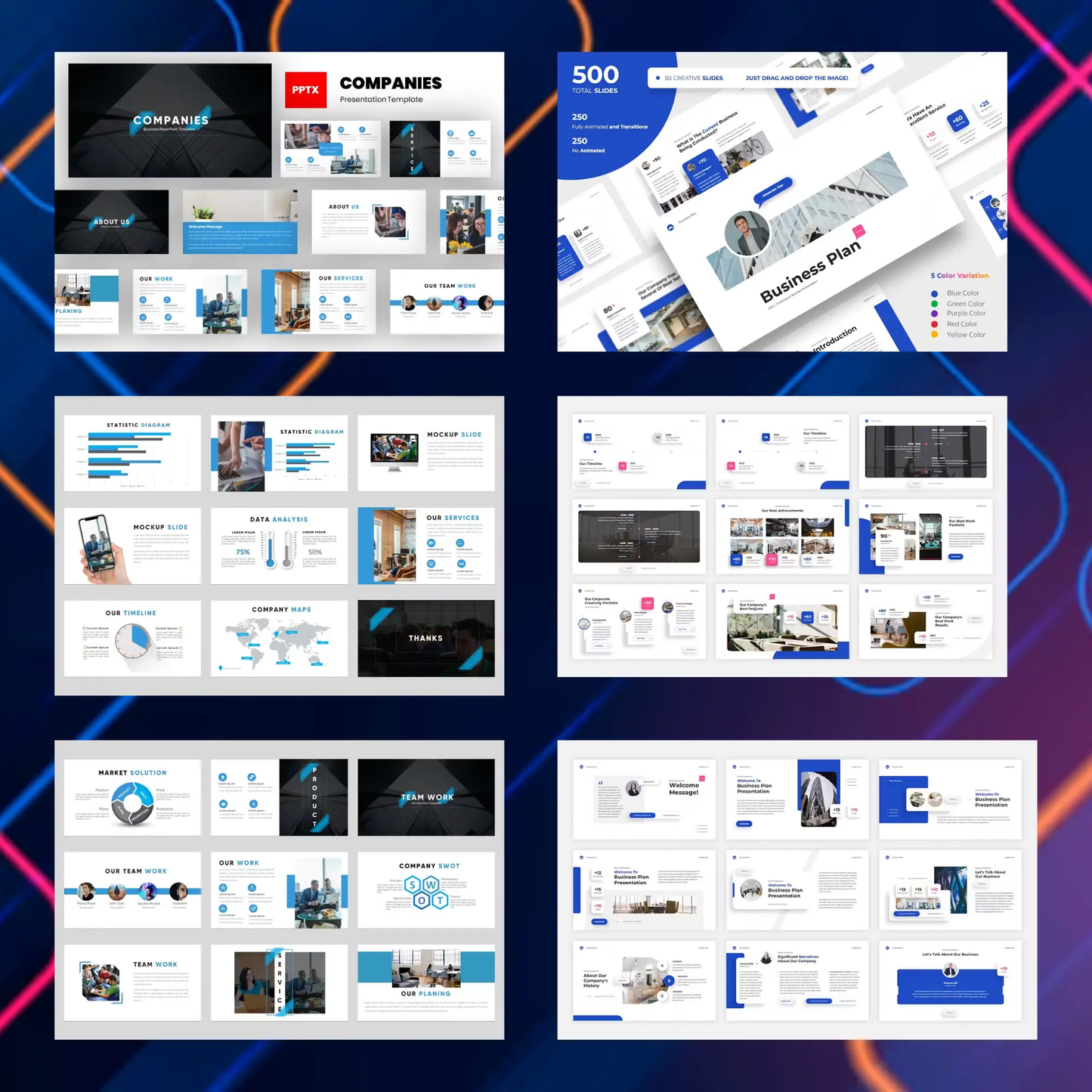 12 Business Powerpoint Presentation Template Bundle CreativeRino