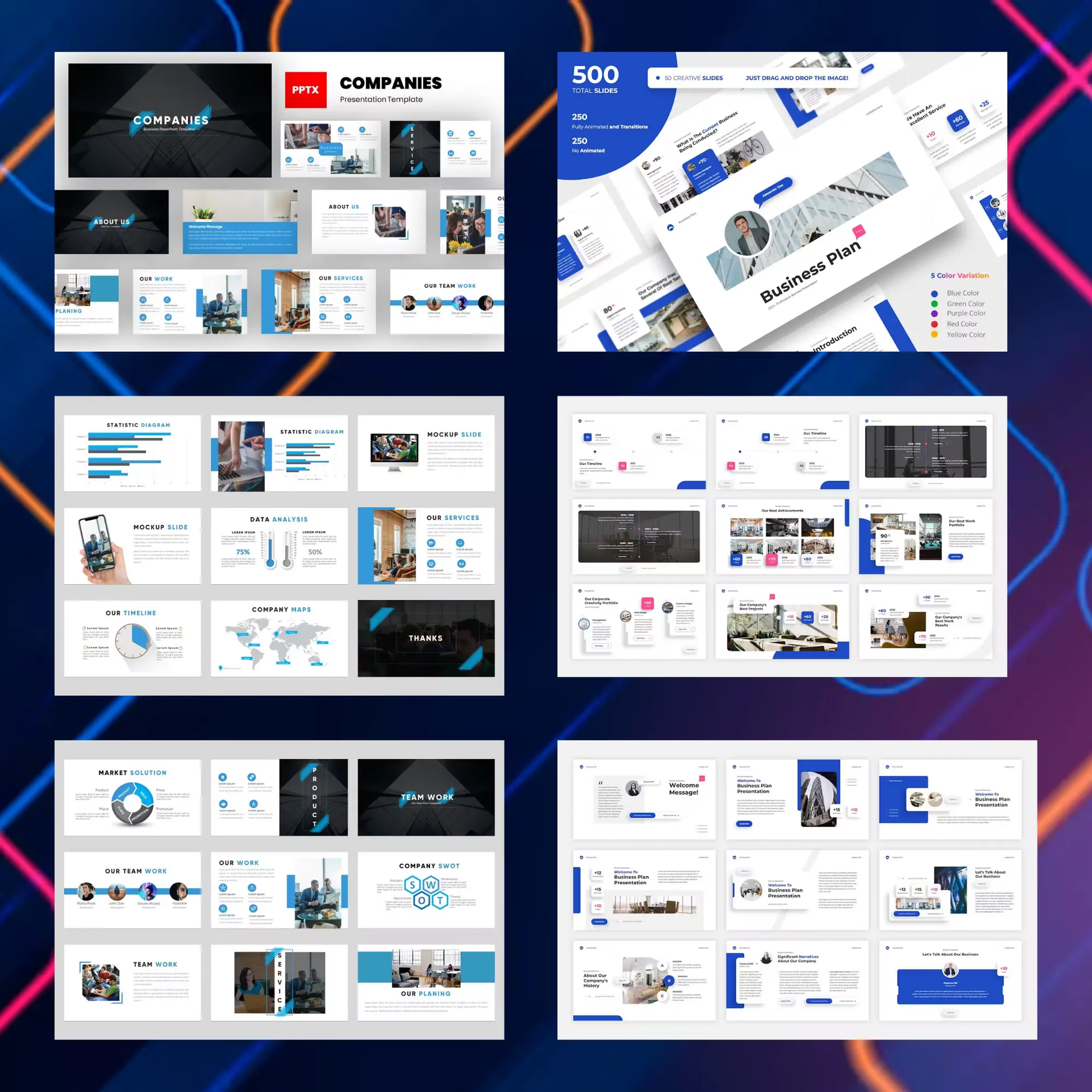 12 Business Powerpoint Presentation Template Bundle CreativeRino