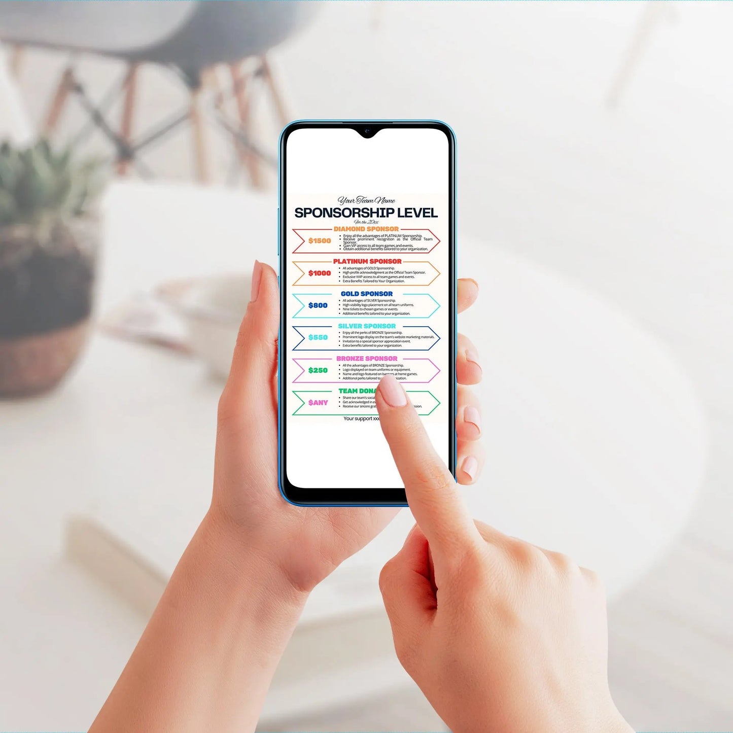 Sponsorship Level Flyer | Club Sponsorship Level Template CreativeRino