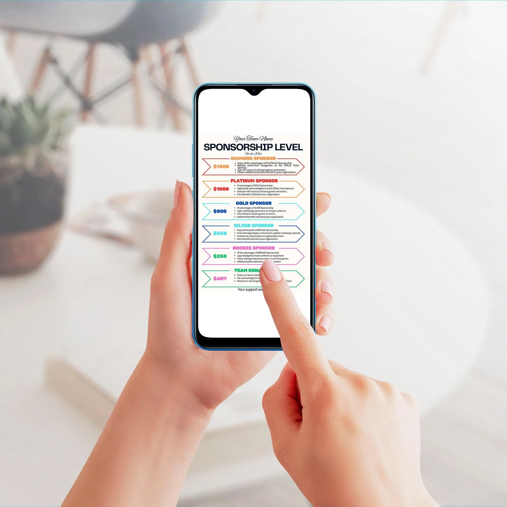 Sponsorship Level Flyer | Club Sponsorship Level Template CreativeRino