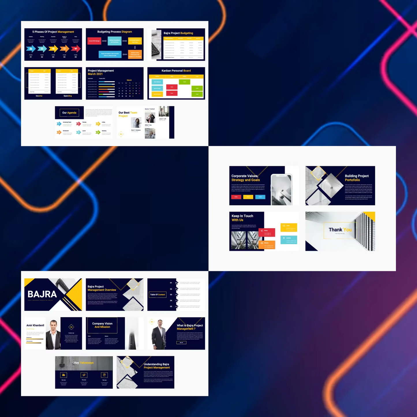 10 Project Management Powerpoint Presentation Template Bundle CreativeRino