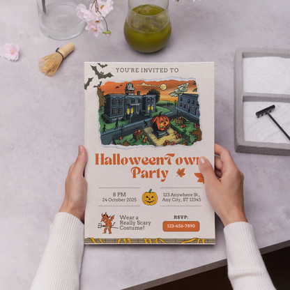 Halloweentown Party Invitation Template | Retro Halloweentown University Est 1998 - CreativeRino